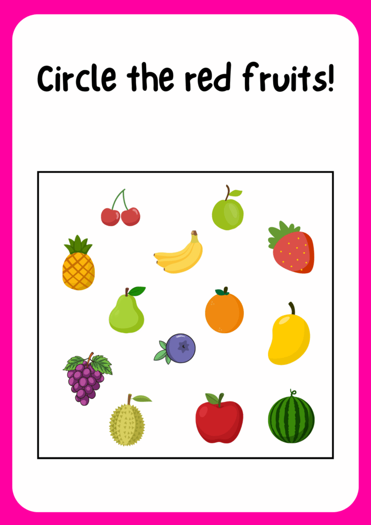 circle the green fruits! (1)